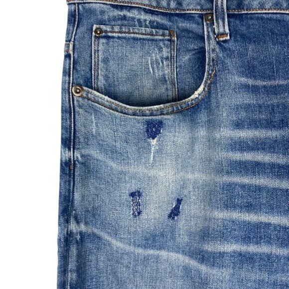 G Star Raw Men's Blue Revend Straight Restored Distressed Denim Jeans US 38 X 34 - Picture 12 of 16
